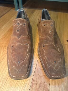 Mark Nason Lounge U Rock Studded Loafers Brown Leather Mens 11.5 Square Toe